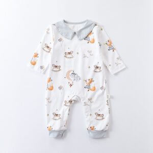 Kids Baby Boys Girls Casual Cute Cartoon Animals Print Long Sleeve Romper