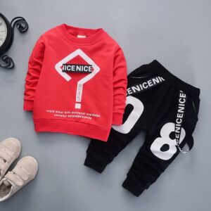 Kids Baby Boys Fashion Casual Alphabet Print Long Sleeve Sweatshirts Trousers Sets