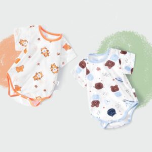 Kids Baby Boys Girls Summer Casual Cute Cartoon Print Short Sleeve Romper