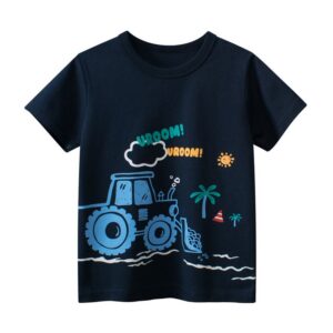 Children Fashion Boys Cartoon Printed Short Sleeve T-Shirt
