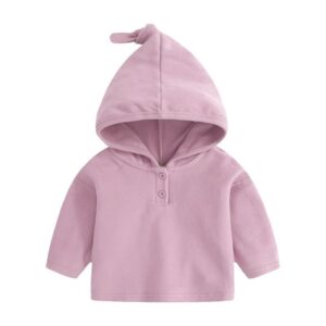 Kids Baby Boys Girls Autumn And Winter Casual Cute Solid Color Long Sleeve Hoodies