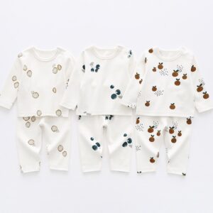 Kids Baby Boys Girls Casual Cute Fruit Print Long Sleeve Top Trousers Set