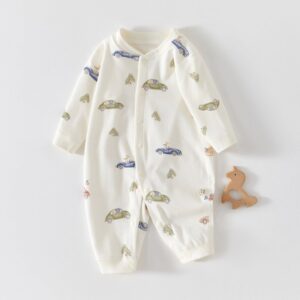 Kids Baby Boys Girls Casual Cute Cartoon Print Long Sleeve Romper