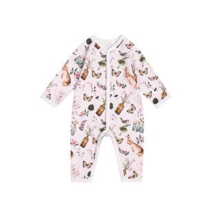 Kids Baby Boys Girls Casual Cute Cartoon Tiny Flower Print Long Sleeve Romper