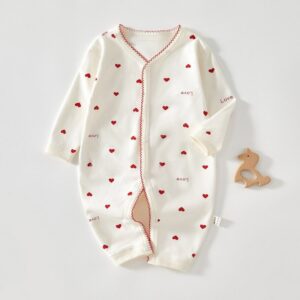 Kids Baby Boys Girls Spring Autumn Casual Cute Heart Print Long Sleeve Romper
