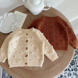 Toddlers Newborn Baby Fashion Girls Boys Casual Basic Long Sleeve Solid Color Knitted Cardigan Coat