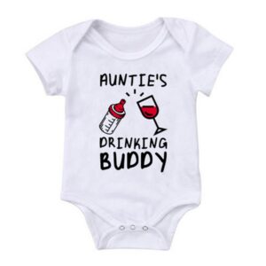 Baby Casual Round Neck Short Sleeve Feeding-bottle Goblet Pattern Romper