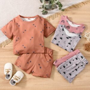 Toddler Newborn Baby Infant Girls Boys Short Sleeve T-Shirt And Shorts 2pcs Set