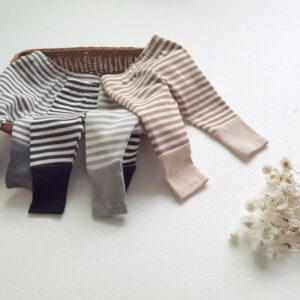 Kids Simple Striped Stretch Leggings