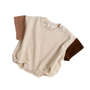 Toddlers Newborn Baby Fashion Girls Boys Casual Basic Short Sleeve Color Blocking Bodysuit