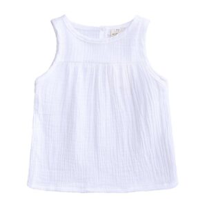 Toddlers Newborn Baby Fashion Boys Girls Casual Basic Sleeveless Solid Color T-Shirt