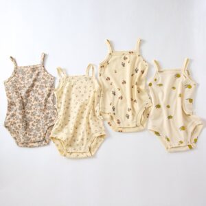 Baby Cute Sling Cotton Print One Piece Triangle Romper