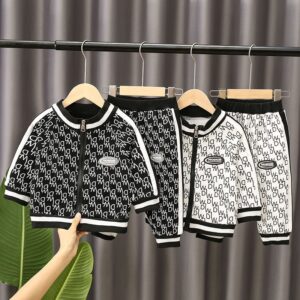 Children's Casual Letter Print Trousers Long Sleeve Two-Piece Set