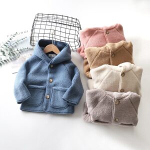 Kids Simple Basic Casual Solid Color Long Sleeve Single-breasted Hooded Coat