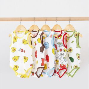 Kids Baby Boys Girls Summer Casual Cute Cartoon Print Sleeveless Romper
