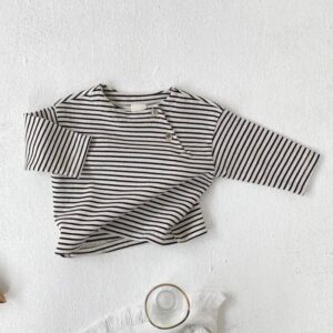 Kids Baby Boys Girls Spring Casual Cute Stripe Print Long Sleeve T-Shirt