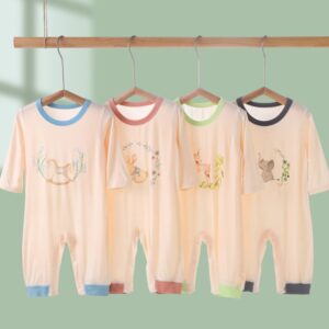 Kids Baby Boys Girls Cute Cartoon Print Long Sleeve Romper