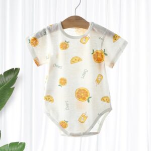 Kids Baby Boys Girls Cute Cartoon Print Short Sleeve Romper