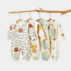 Kids Baby Boys Girls Casual Cute Cartoon Long Sleeve Romper