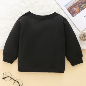 Toddlers Newborn Baby Girls Boys Black City Name Letter Long Sleeves Sweatshirts