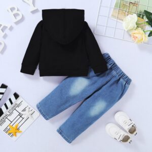 Toddlers Newborn Baby Boys Print Hoodie And Pants 2pcs Set