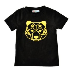 Boys Cotton Gold Bear Printed Tees