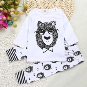 2 Pcs Cartoon Set Baby Boy Casual T-ShirtS and Pants