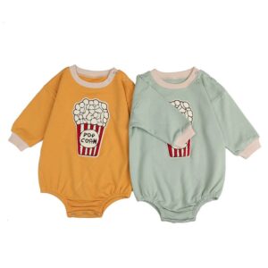 Baby Fashion Cute Full Soft Long Sleeve Chips Pattern Romper