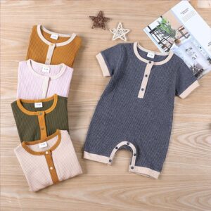 Kids Simple Solid Color Casual Romper