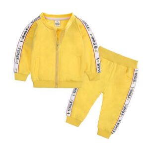 Kids Fashion Letter Printed Long-sleeves Tops And Pants Set
