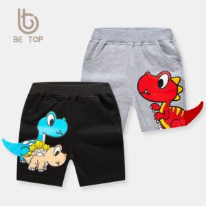 Kids Boys Cute Cartoon 3D Dinosaur Design Elastic Casual Shorts