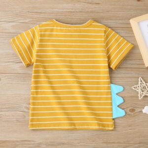 Boys Cute Cartoon Dinosaur Round Neck Short Sleeve T-Shirt