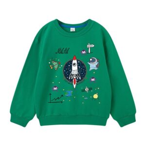 Boys Fashion Rocket Space Pattern Sweatshirt