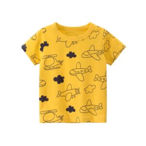 Boys Cute Airplane Pattern T-Shirt