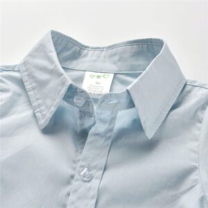 Boys Single-breasted Shirt And Suspender Trousers With Bow Tie Set