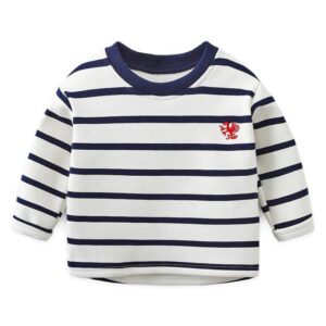 Kids Round Neck Long Sleeve Stripe T-Shirt