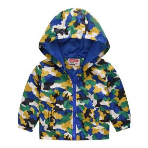 Boy Cartoon Car Dinosaur Print Hooded Coat