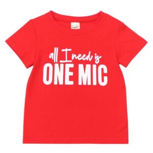 Wholedsale Boy Girl Letter Print Red Tee