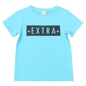 Kid Boy Girl Letter Print Blue T-Shirt