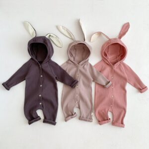 Kids Baby Boys Girls Casual Cute Long Sleeve Rabbit Bodysuit