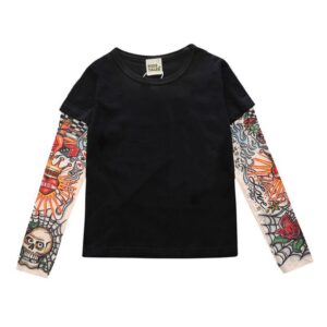 Mesh Tattoo Printed Sleeve Boys T-Shirts