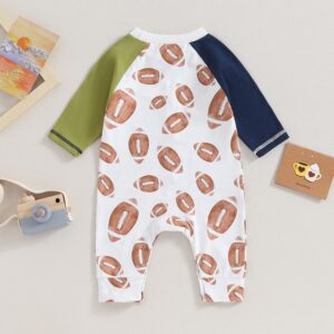 Kids Baby Boys Girls Casual Cute Rugby Print Long Sleeve Round Neck Bodysuit