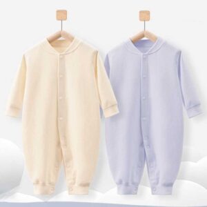 Kids Baby Boys Girls Casual Cute Solid Color Long Sleeve Round Neck Bodysuit