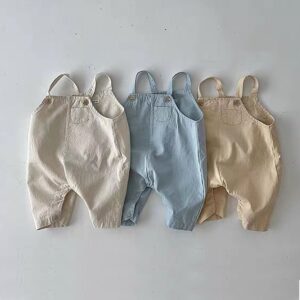 Kids Baby Boys Girls Casual Cute Basic Solid Color Suspender Romper