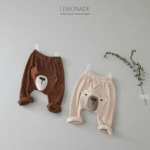 Kids Baby Boys Girls Casual Cute Cartoon Bear Pattern Stripe Pants
