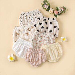 Kids Baby Boys Girls Casual Cute Cartoon Bear Tiny Flower Print Shorts