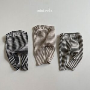 Kids Baby Boys Girls Spring Autumn Casual Basic All-Match Solid Color Stripe Trousers