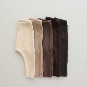 Kids Baby Boys Girls Spring Autumn Casual Basic All-Match Stripe Solid Color Leggings Pants