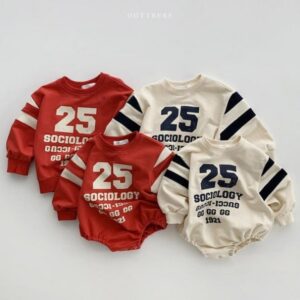 Kids Baby Boys Girls Casual Cute Letters Print Long Sleeve Round Neck Romper And Sweatshirts