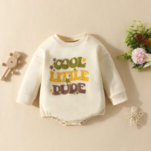 Kids Baby Boys Girls Casual Cute Letter Long Sleeve Round Neck Romper